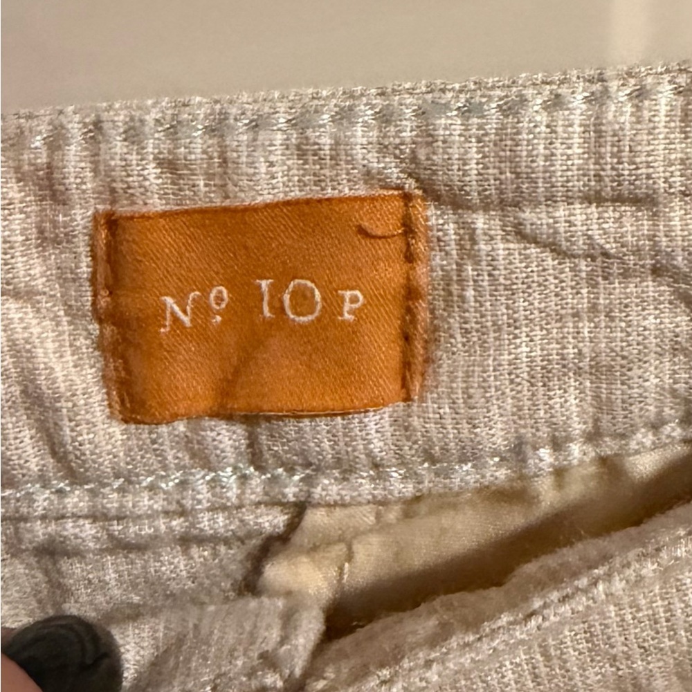 Pilcro & The Letterpress Cream Linen Blend Wide Leg Crop Pants Size 10P - Picture 5 of 5